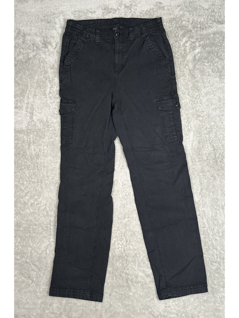 American Eagle Cargo Pants Womens 10 Long Black Stretch Utility Pockets